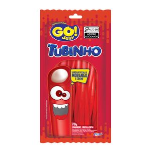 Bala Tubinho Morango 70g 1433  - Riclan