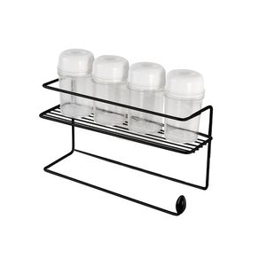 Suporte Adesivo para Parede - Condimentos e Papel Toalha Preto PR655 - Utimil