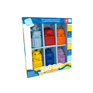 Zoo Soft - Animais Sensoriais com Formas e Texturas para Bebês 3212 - Toyer Brinquedos