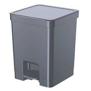 Lixeira Flat com Pedal 14L Chumbo 26x25x32cm 397004086 - Nitron