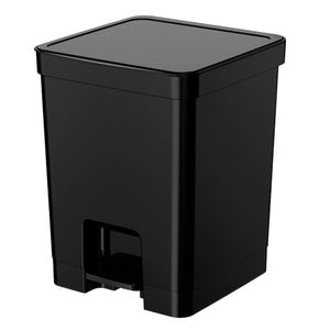 Lixeira Flat com Pedal 14L Preta 26x25x32cm 397004003 - Nitron