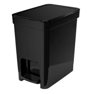 Lixeira Flat com Pedal 7L Preta 25x17x26cm 396006003 - Nitron