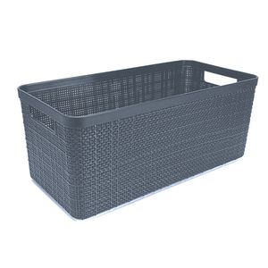 Cesto Alongado Juta Chumbo 35x16x14cm 258006086 - Nitron