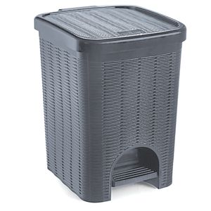 Lixeira Vime 12L Chumbo 27x23,2x32cm 163004086 - Nitron