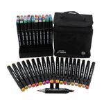 Kit_60_Canetas_Marcadoras_Ponta_Dupla_Art_Marker_Com_Bolsa_Organizadora_Plástico_Ref.127190_Magic