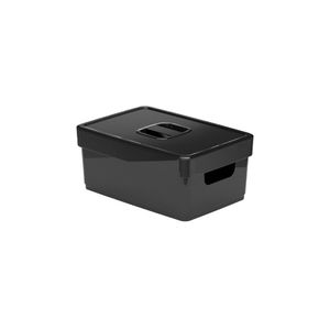 Caixa Organizadora Flat com Tampa Preta 25,2x17,5x10,7cm 502012003 - Nitron