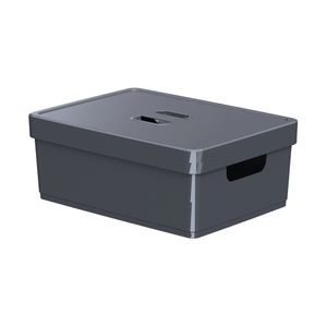 Caixa Organizadora Flat com Tampa Chumbo 35,3x26,1x13,9cm 503006086 - Nitron