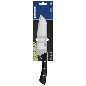 Faca Santoku Solutta com Lâmina em Aço Inox e Cabo em Policarbonato Preto 7" 24256107 - Tramontina