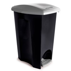 Lixeira E-Black com Pedal Plástico 48L 3497 - Plasútil