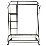 Cabideiro_Becca_Com_Sapateira/ganchos/prateleiras/rodinhas_Suporta_Até_68kg_Ferro_160x55x110cm_Ref.LM4014_honeyhome