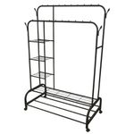 Cabideiro_Becca_Com_Sapateira/ganchos/prateleiras/rodinhas_Suporta_Até_68kg_Ferro_160x55x110cm_Ref.LM4014_honeyhome