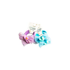 Kit Elásticos para Cabelo Laço Coração Poliéster Sortido 2 Peças 4,5x5,5cm LM2826 - honeyhome