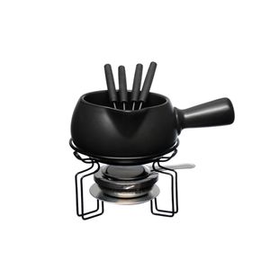Conjunto Fondue Genebra Porcelana Preto 8 Peças CJFN064 - Hauskraft