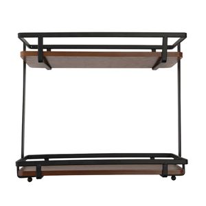 Organizador Porta Tempero com 2 Prateleiras Ferro e Bambu 27,5x12x24,5cm LM4268BEL - honeyhome