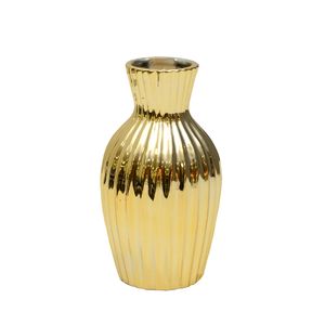 Vaso Decorativo Corpo Porcelana Dourado CJ394001 - Brascontinental