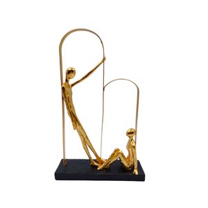 Estatueta Família Metal Dourada BZ599581 - Brascontinental
