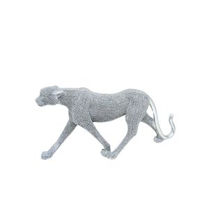 Estatueta Leopardo Diamond Resina BZ543421 - Brascontinental