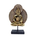 Estatueta_Placa_Redonda_Buda_Resina_Dourado_Ref.BN595761_Brascontinental