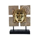 Estatueta_Placa_Cabeça_de_Buda_Resina_Dourado_Ref.BN595521_Brascontinental