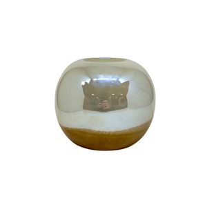 Vaso Decorativo Bowl Vidro Bege Pearl Pequeno EJ564451 - Brascontinental