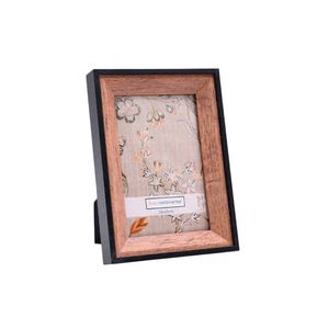 Porta-Retrato 10x15cm Preto com Borda de Madeira TY610501 - Brascontinental