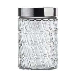 pote de vidro euro home,pote mosaico euro home,VDR208917,euro home,pote com tampa inox,pote vidro 1 litro,pote para mantimentos,pote vidro