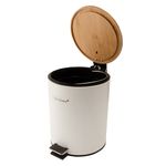 Lixeira_Pedal_Tampa_de_Bambu_Cesto_Removível_Branca_5L_25,5x20x25,5cm_LM4185MO_-_honeyhome