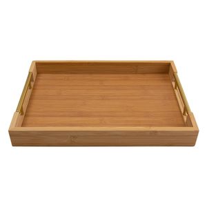 Bandeja Com Alças Futuro Bambu, Madeira Mdf, Plástico Pp 38x26x4.5cm LM3532FTO - honeyhome