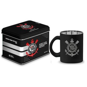 Caneca Diamond Metalic Lata Times Corinthians Vidro 300ml 14444 - Brasfoot