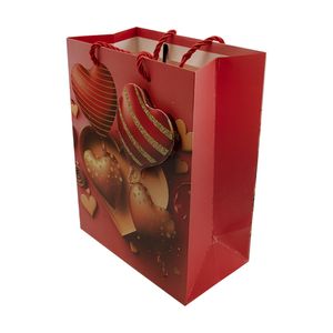 Sacola de Presente Coração 3D Sortida Papel Cartão 210g 18x23x10cm LM3858 - honeyhome