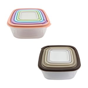 Conjunto Potes Multiuso 5 Peças Quadrado 3200ml,1770ml, 970ml, 480ml E 230ml - honeyhome