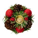 Castiçal_Com_Vela,_Pinha_E_Bolas_Natal_Madeira,_Espuma,_Plástico_9,5x9,5x4cm_Ref.LM3416NTL_honeyhome