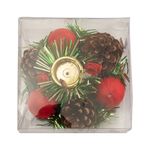 Castiçal_Com_Vela,_Pinha_E_Bolas_Natal_Madeira,_Espuma,_Plástico_9,5x9,5x4cm_Ref.LM3416NTL_honeyhome