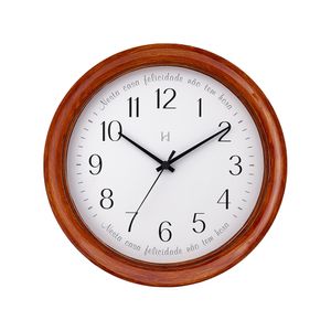 Relógio de Parede Quartz Amadeirado Canela Ref.660115 - Herweg