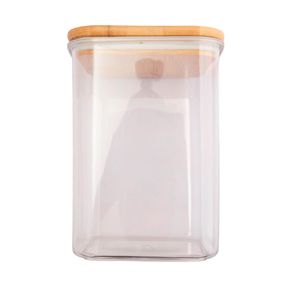 Pote Hermético Futuro 950ml Plástico Pet E Bambu 10,3x10,3x14cm LM4073FTO - honeyhome