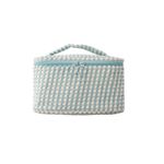 Necessaire_Texturizada_Duplo_Zíper_Poliéster_Cores_Sortidas_21x14x12cm_Ref.CB4776_Platina