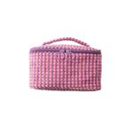Necessaire_Texturizada_Duplo_Zíper_Poliéster_Cores_Sortidas_21x14x12cm_Ref.CB4776_Platina