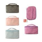 Necessaire_Texturizada_Duplo_Zíper_Poliéster_Cores_Sortidas_21x14x12cm_Ref.CB4776_Platina