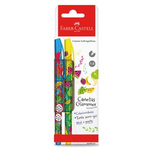 Canetas Esferográficas Glimmer Botânica Semi-gel 1.0mm 2 Unidades ESPPC101 - Faber Castell