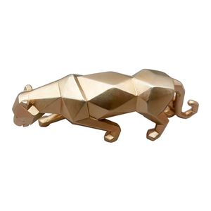 Estatueta Pantera Resina Dourada 25,5x9x6,5cm LM3702 - honeyhome