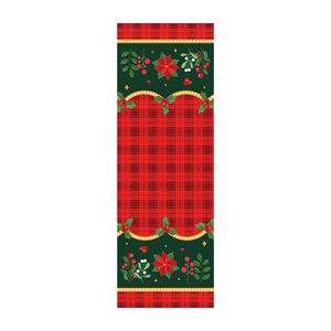 Trilho Centro de Mesa Natal Retangular Poliéster Estampa 35x100cm 03207988 - Lepper