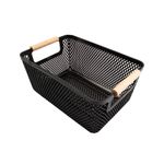 Cesto_Organizador_Multiúso_Ambiente_Preto_Plástico_Pp_E_Madeira_28x18,5x12cm_Ref.LM4054AMB_honeyhome