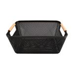 Cesto_Organizador_Multiúso_Ambiente_Cinza_Plástico_Pp_E_Madeira_32x20,5x14,5cm_Ref.LM4053AMB_honeyhome