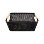 Cesto_Organizador_Multiúso_Ambiente_Preto_Plástico_Pp_E_Madeira_28x18,5x12cm_Ref.LM4054AMB_honeyhome