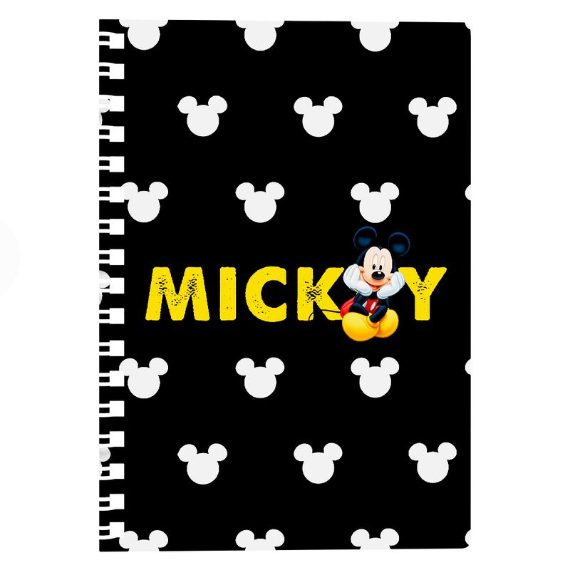 Caderno_Universitário_Mickey_Orelhas_10_Matérias_Capa_Dura_Preto_E_Branco_160_Páginas_Ref.707010216_Culturama