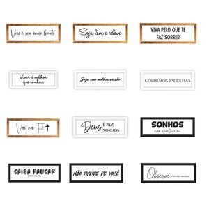 Quadro de Mesa Luxo Frases Madeira Sortido 10x30cm 105 - Art Frame