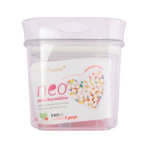 Pote Hermético Neo 580ml Plástico Pet 10,5x10,5x10,5cm LM4066 - honeyhome