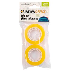 Fita Adesiva 1,8mm 30m Criativa Office Amarela Plástico Bopp 3000x1,8cm LM4218PAP - honeyhome