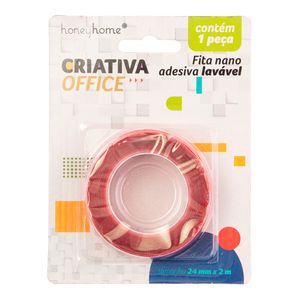 Fita Nano Adesiva Lavável 2,4mm 2m Criativa Office Vermelha 200x2,4cm LM4221PAP - honeyhome