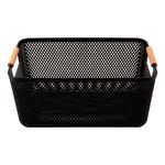 Cesto_Organizador_Multiúso_Ambiente_Preto_Plástico_Pp_E_Madeira_36,5x22x16cm_Ref.LM4052AMB_honeyhome